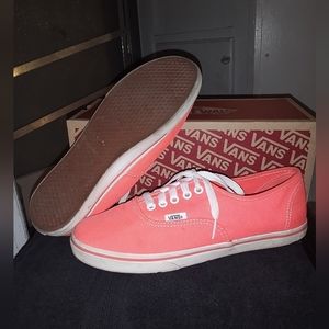 Coral Low top Vans Size 7 1/2